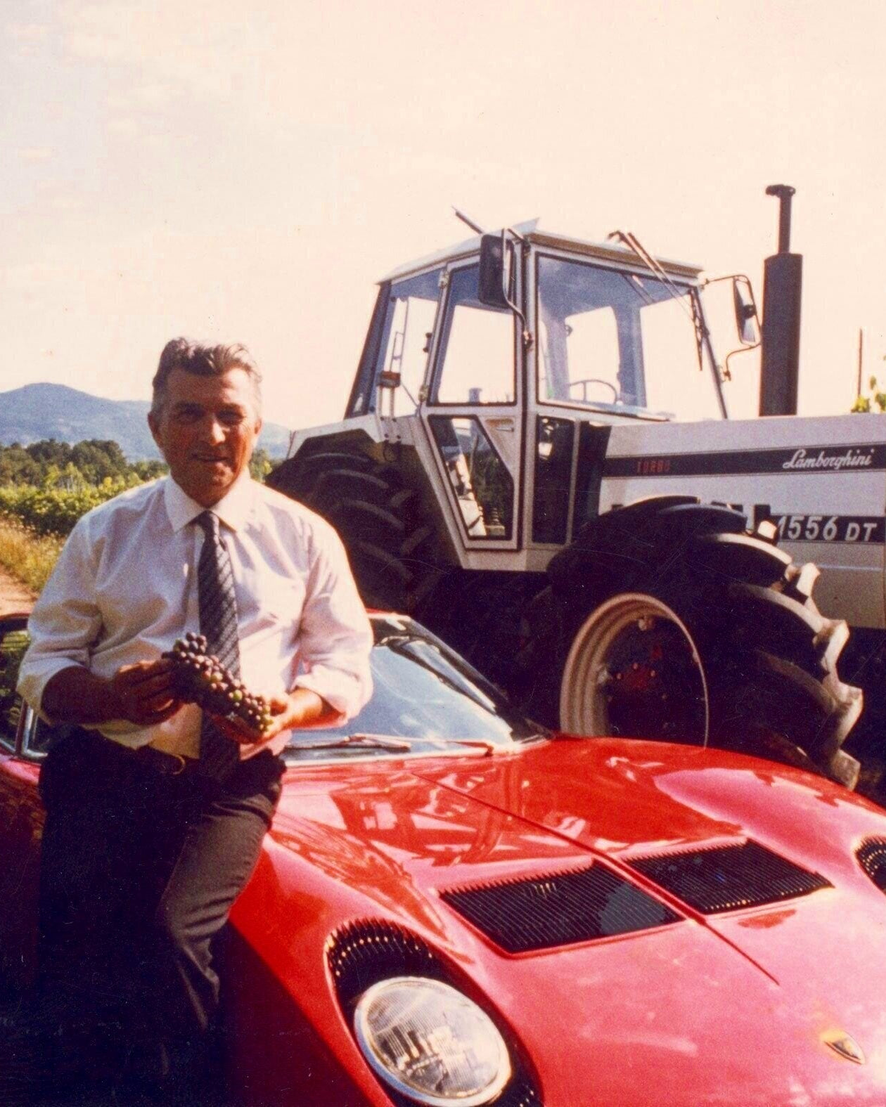 lamborghini sit by miura and tractor