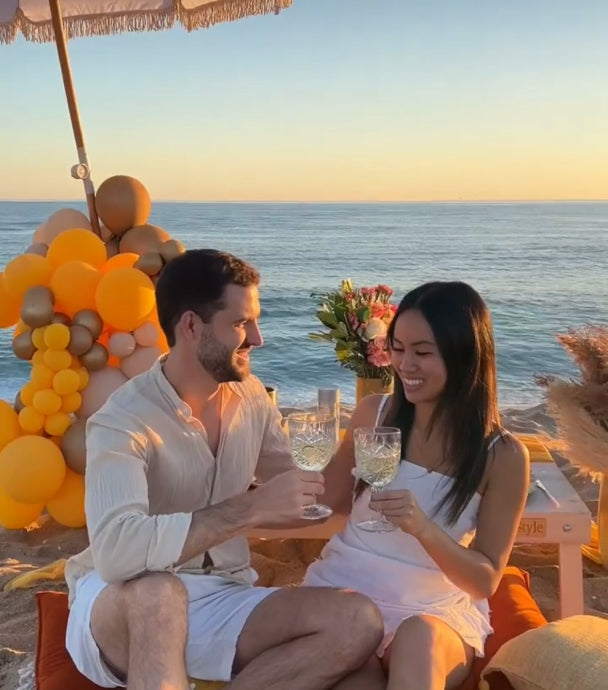 A couple toasts with Lamborghini wine