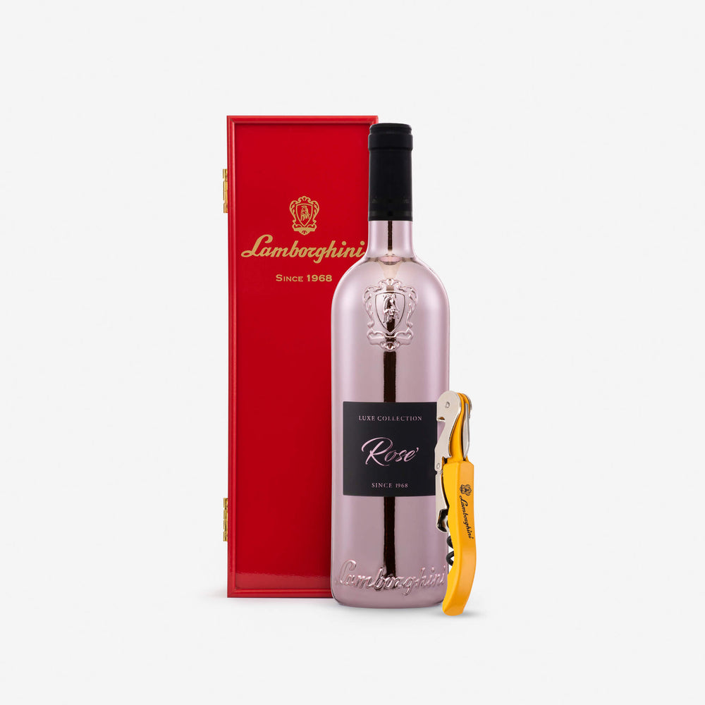 Lamborghini Luxe: Rose with Gift Box & Corkscrew