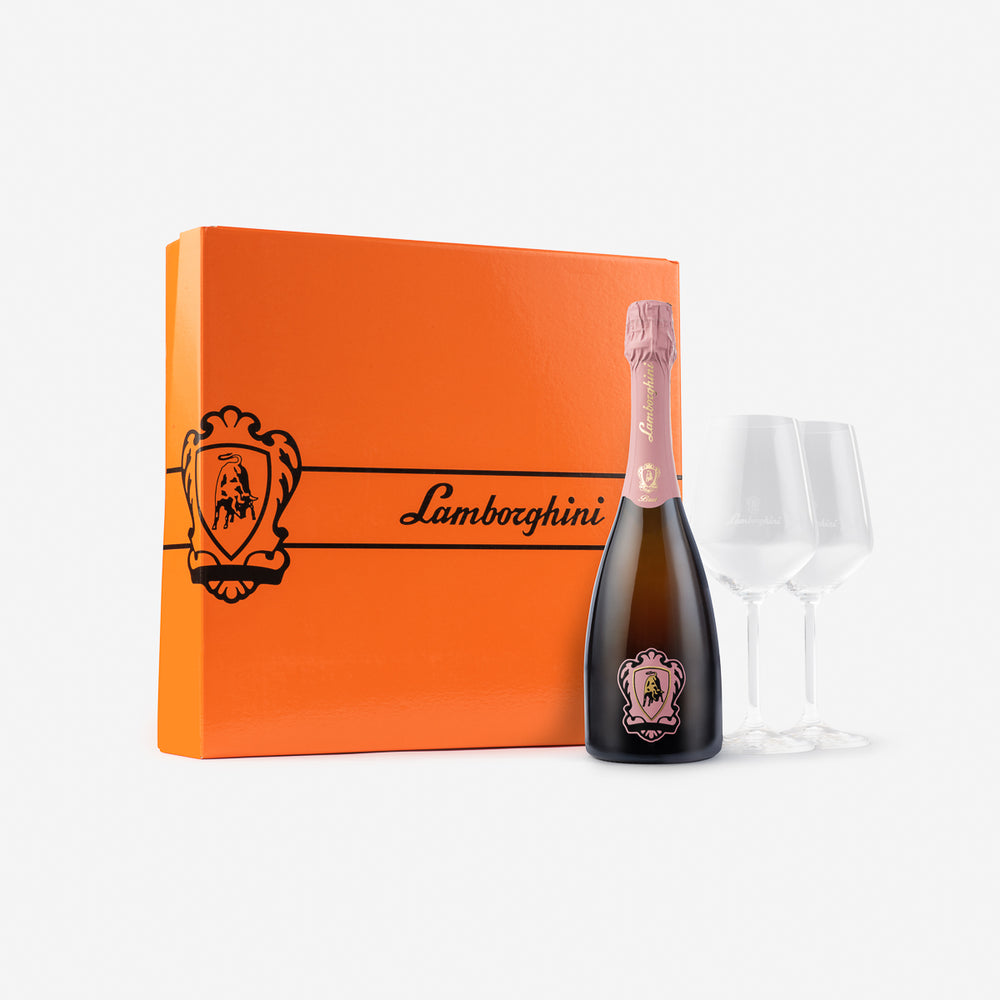 Lamborghini: Rosè "The Legend" with Gift Set & Wine Glasses