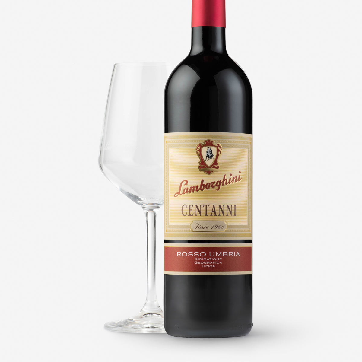 2 Lamborghini Branded Crystal Wine Glasses